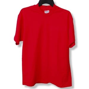 Vintage Single Stitch Blank T Shirt Size Large Red Short Sleeve Crew Vtg Tee